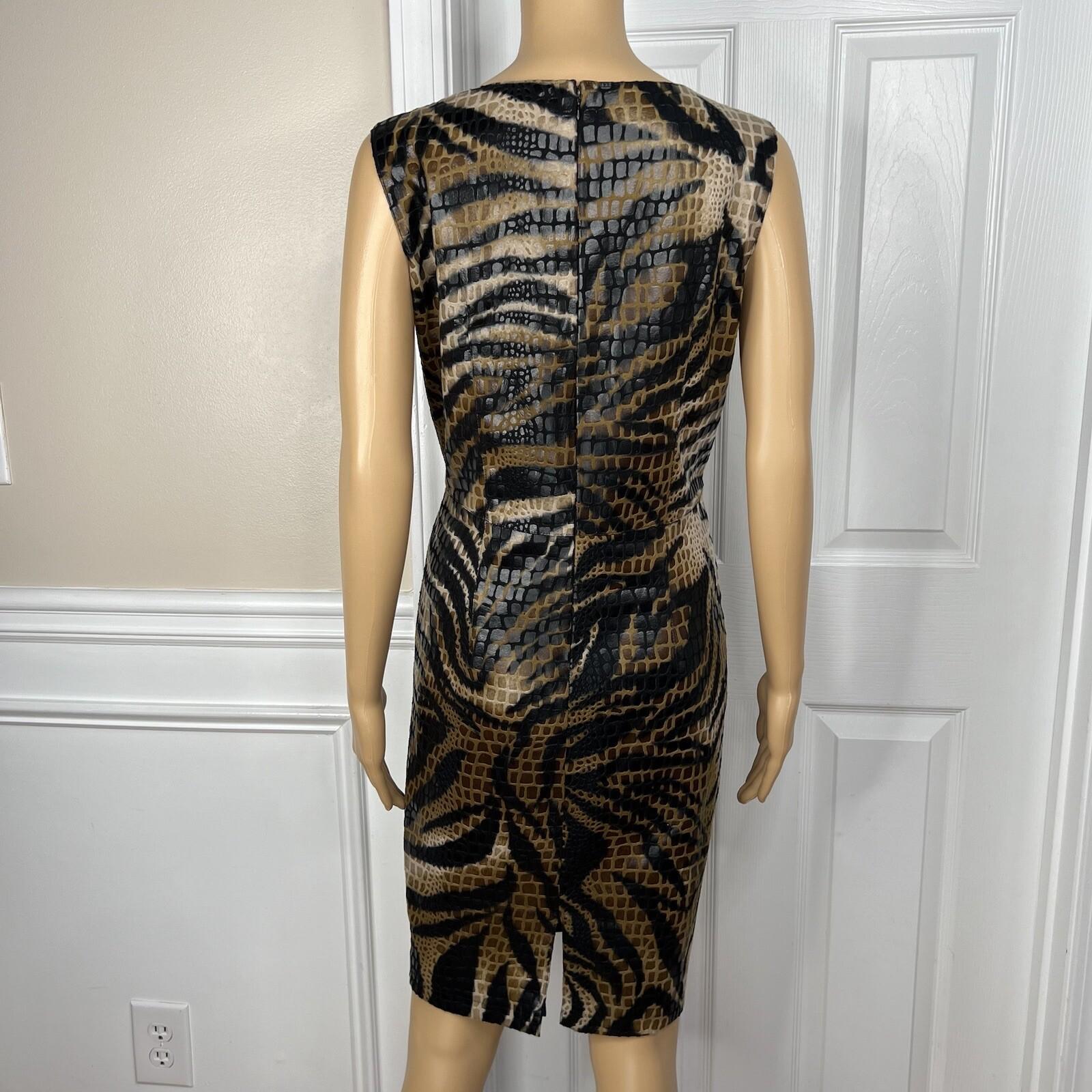 Selene Sport Women Faux Leather Dress Suit Size M Reptile Print 2PC Collarless