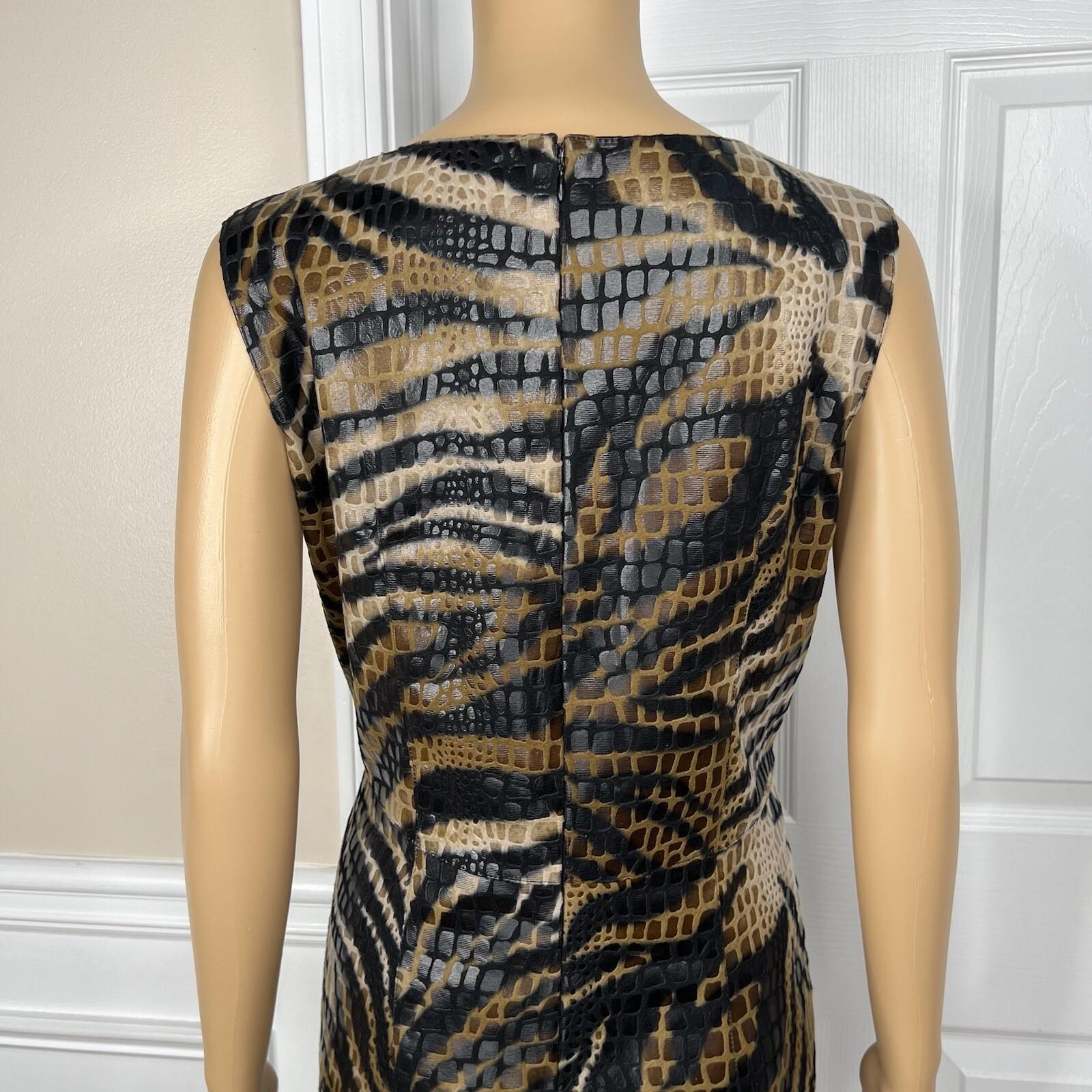Selene Sport Women Faux Leather Dress Suit Size M Reptile Print 2PC Collarless