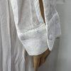 En Creme Cotton Dress Size XS White Embroidered Long Sleeve Button Down Tunic