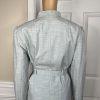 LARRY LEVINE Polyester Cotton Spandex Skirt Suit Size 14 Wash Blue Belted 2PC