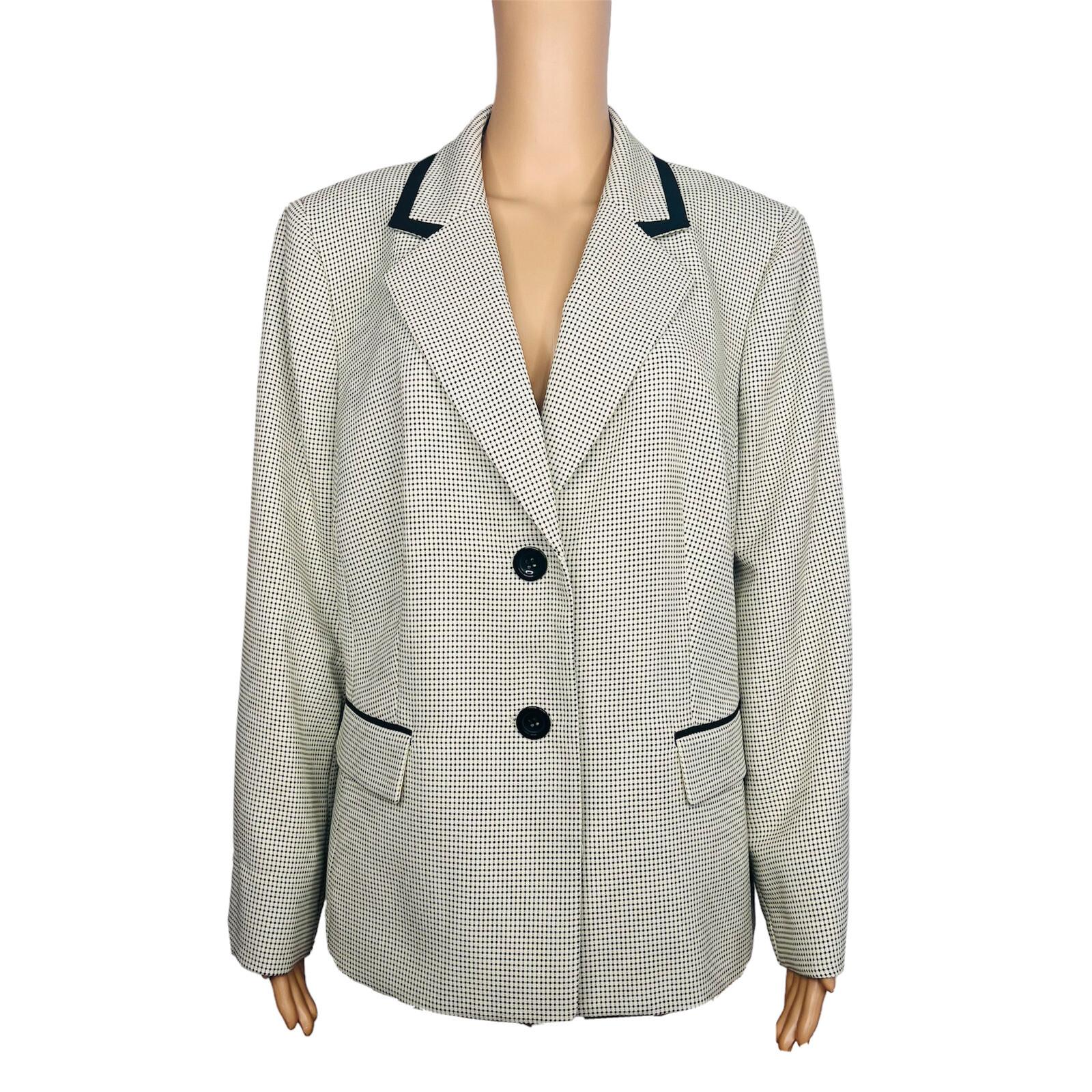 LE SUIT Women 1PC Light Yellow Black Polyester Lined Career Blazer Size 16W