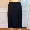 Larry Levine Polyester Rayon Skirt Suit Size 10  Black Lined Pleated Career 2PC