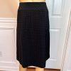 Larry Levine Polyester Rayon Skirt Suit Size 10  Black Lined Pleated Career 2PC
