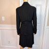Larry Levine Polyester Rayon Skirt Suit Size 10  Black Lined Pleated Career 2PC