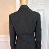 Larry Levine Polyester Rayon Skirt Suit Size 10  Black Lined Pleated Career 2PC