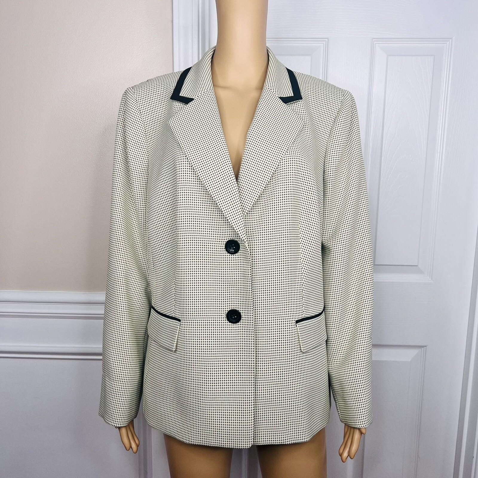 LE SUIT Women 1PC Light Yellow Black Polyester Lined Career Blazer Size 16W