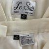 Le Suit Vintage Polyester Rayon Skirt Suit Scarf Size 10 Off White 2PC Lined