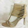 Michael Kors Leather Heels Size 8.5 M Nude Open toes Cut Out Caged Stiletto
