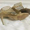 Michael Kors Leather Heels Size 8.5 M Nude Open toes Cut Out Caged Stiletto