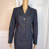 EVAN  PICONE 2PC Cotton Polyester Spandex Skirt Suit Size 6 Blue Chambray 2PC