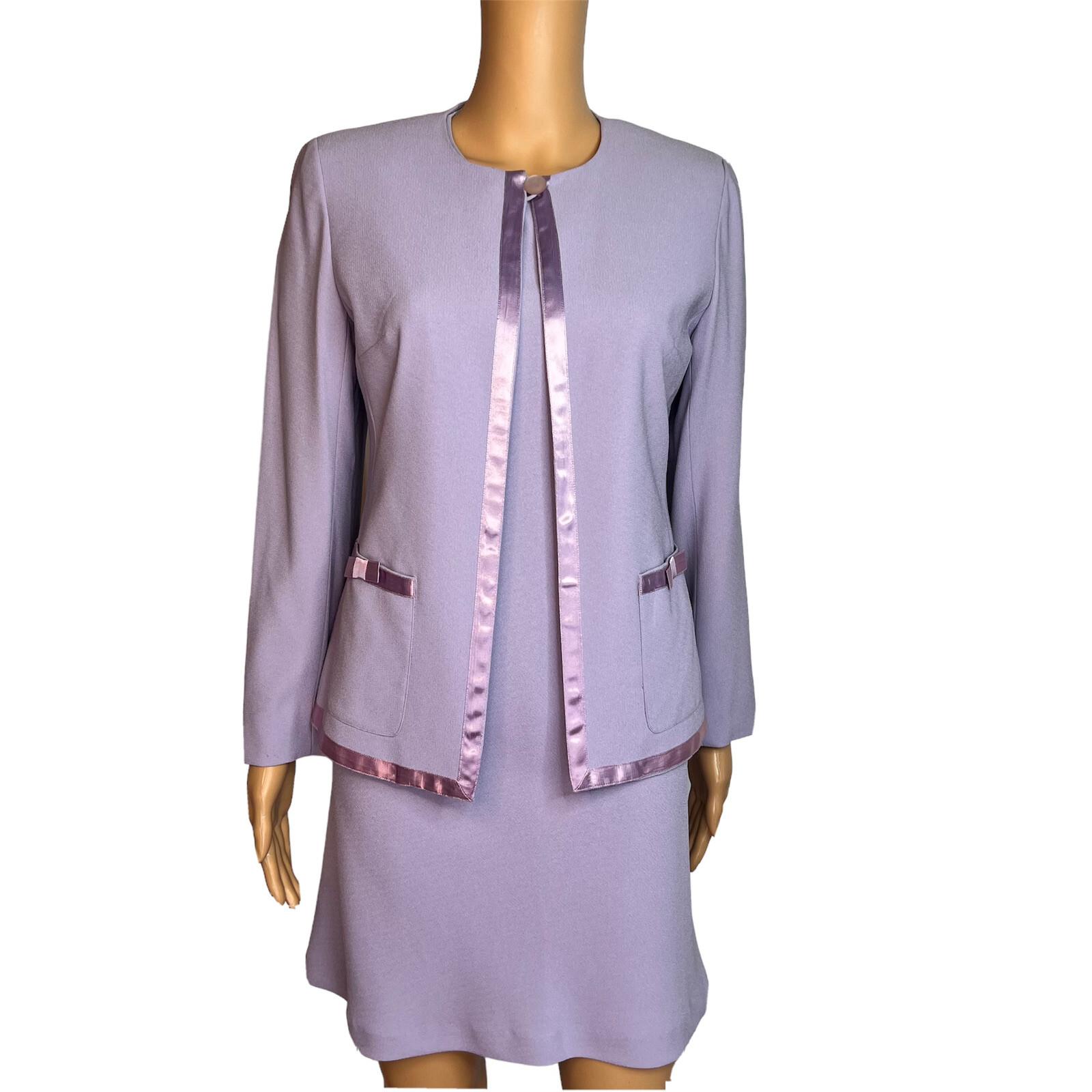Liz Claiborne Triacetate Polyester Mini Dress Suit Size 4 Purple Lined Flared