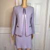 Liz Claiborne Triacetate Polyester Mini Dress Suit Size 4 Purple Lined Flared
