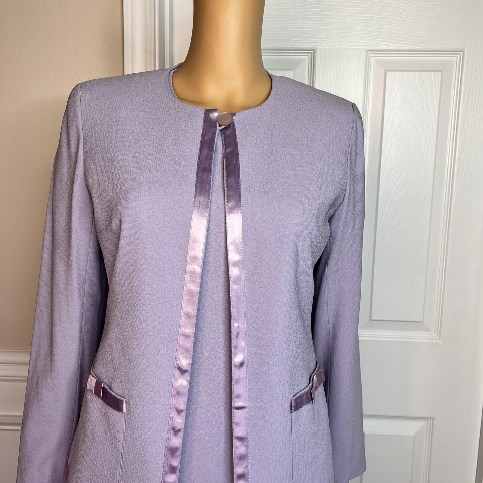 Liz Claiborne Triacetate Polyester Mini Dress Suit Size 4 Purple Lined Flared