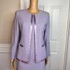 Liz Claiborne Triacetate Polyester Mini Dress Suit Size 4 Purple Lined Flared