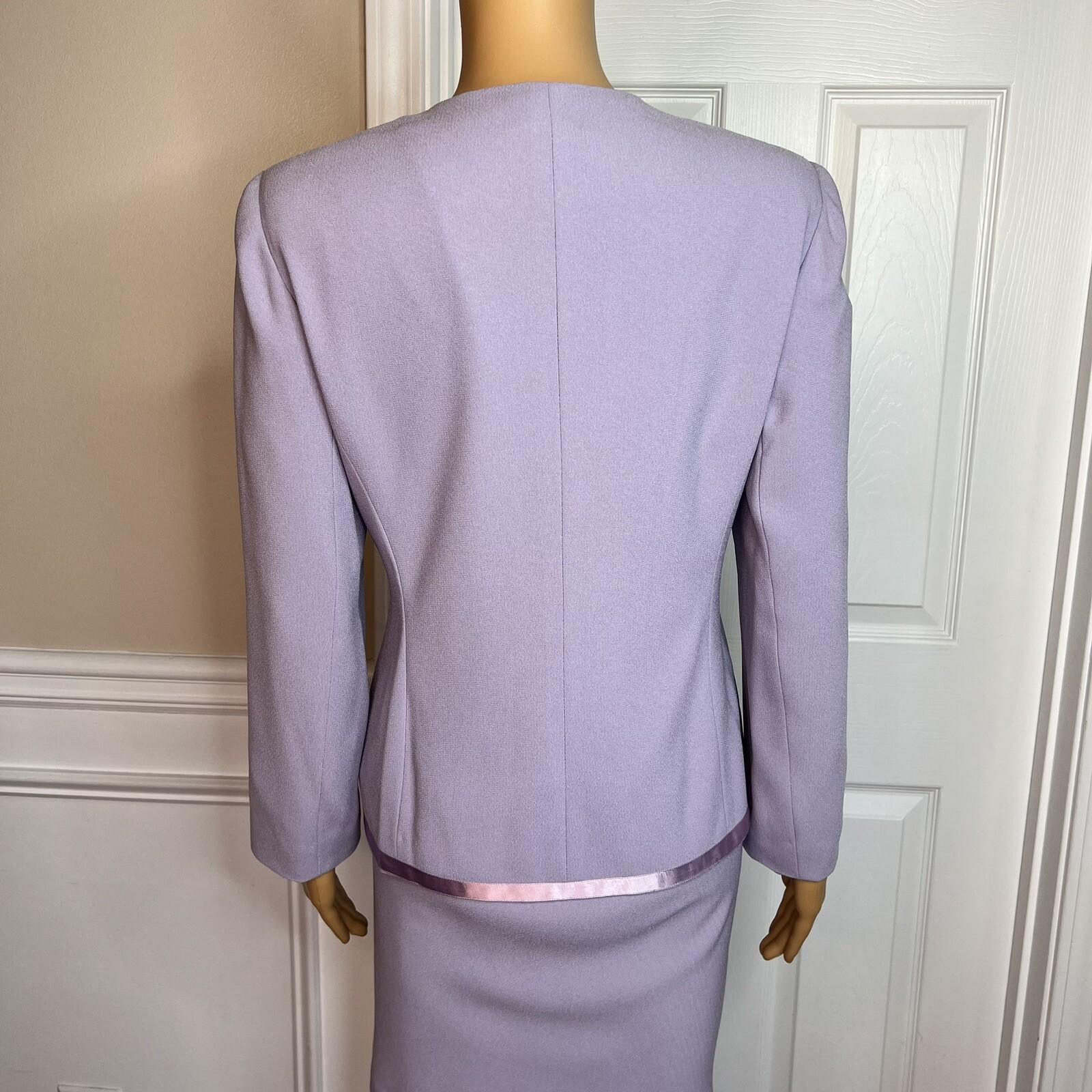 Liz Claiborne Triacetate Polyester Mini Dress Suit Size 4 Purple Lined Flared