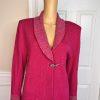 Todd & Olivia Women Knit Dress Top Size 8 Pink Beaded Long Sleeves Shawl Collar