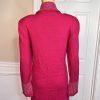 Todd & Olivia Women Knit Dress Top Size 8 Pink Beaded Long Sleeves Shawl Collar