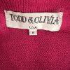 Todd & Olivia Women Knit Dress Top Size 8 Pink Beaded Long Sleeves Shawl Collar