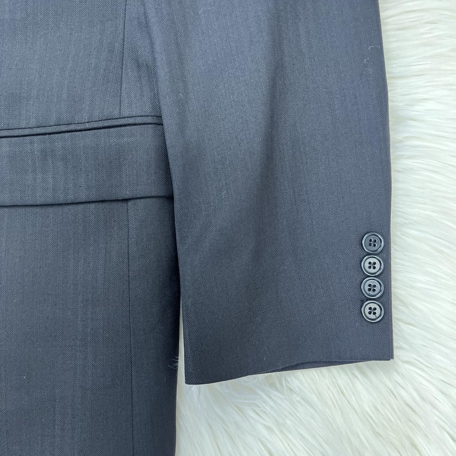 Brook Brothers 346 Wool Lycra Spandex Men Blazer 43R Black Lined Made In Jordan