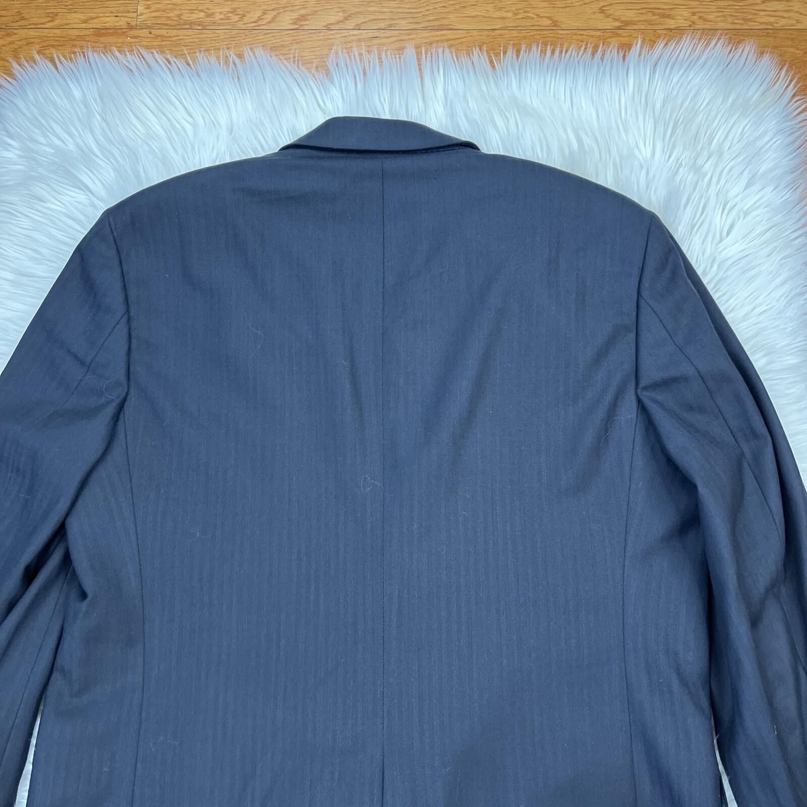 Brook Brothers 346 Wool Lycra Spandex Men Blazer 43R Black Lined Made In Jordan