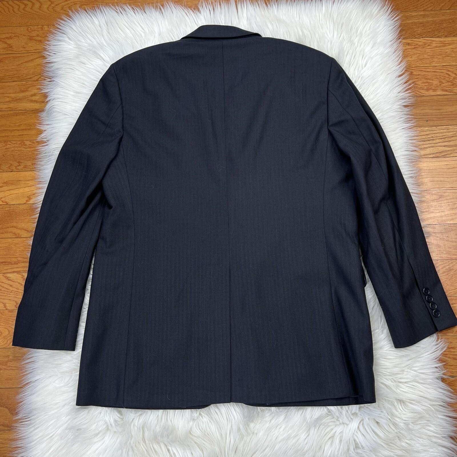 Brook Brothers 346 Wool Lycra Spandex Men Blazer 43R Black Lined Made In Jordan