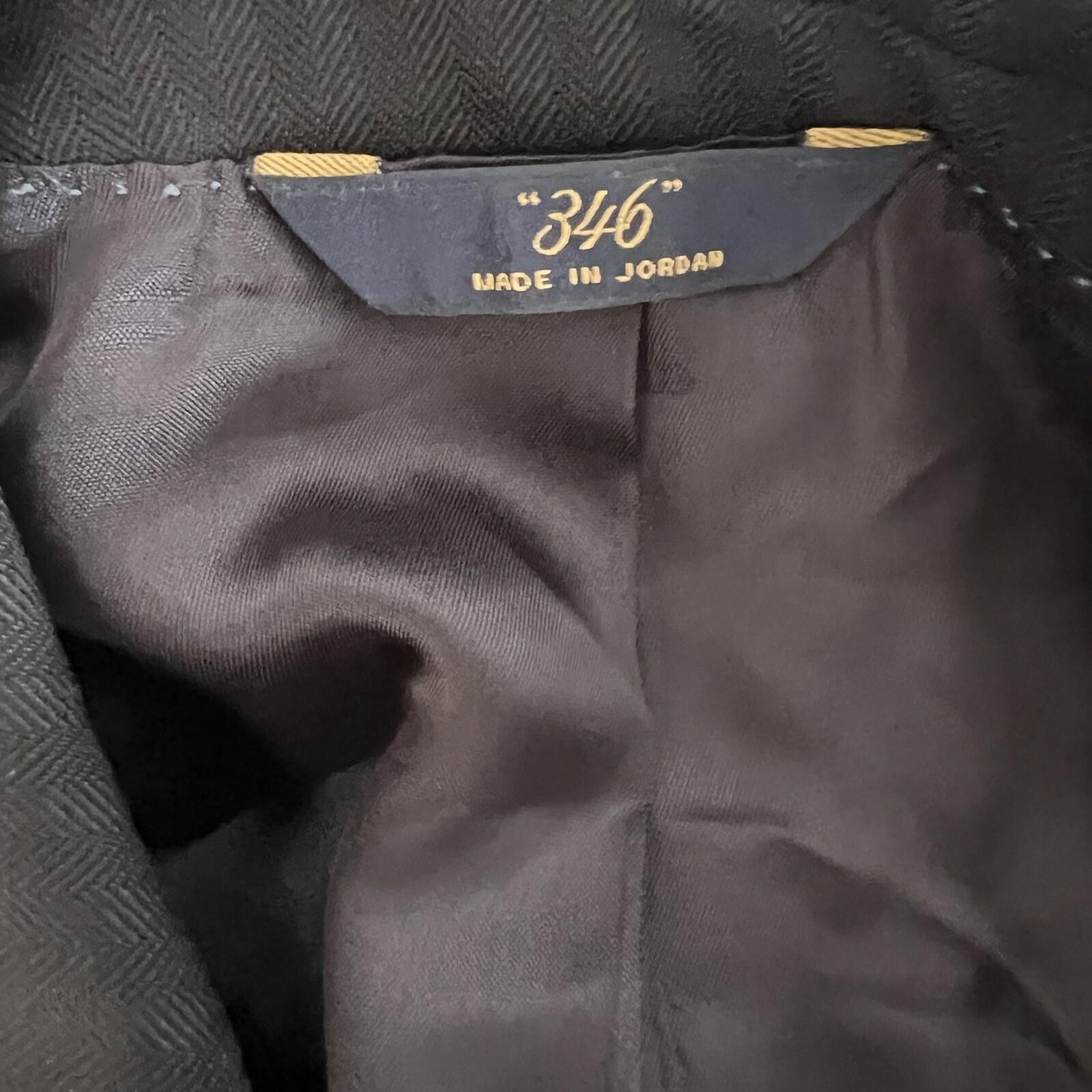 Brook Brothers 346 Wool Lycra Spandex Men Blazer 43R Black Lined Made In Jordan