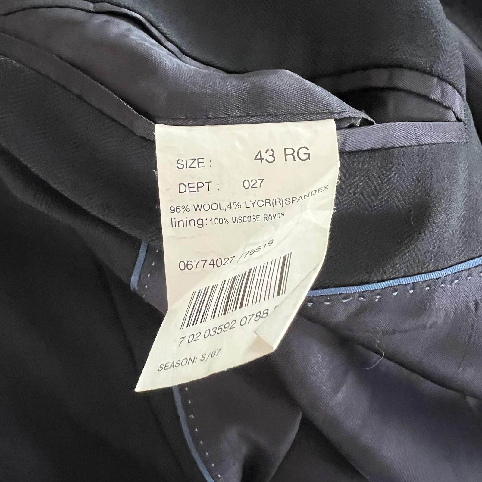 Brook Brothers 346 Wool Lycra Spandex Men Blazer 43R Black Lined Made In Jordan