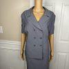 Le Suit Polyester Skirt Suit Size 18 Gray Double Breasted Short Sleeves 2PC