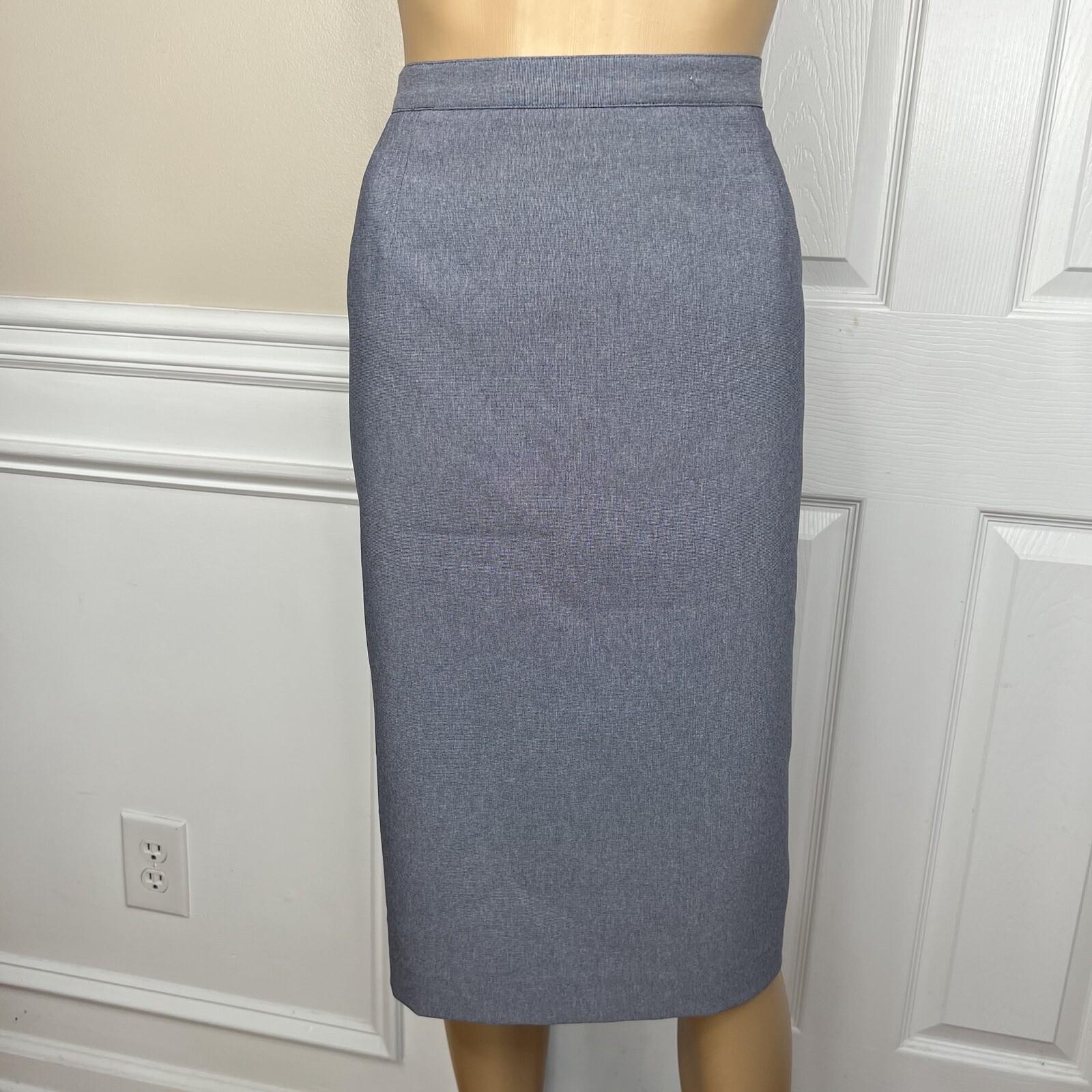 Le Suit Polyester Skirt Suit Size 18 Gray Double Breasted Short Sleeves 2PC