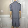 Le Suit Polyester Skirt Suit Size 18 Gray Double Breasted Short Sleeves 2PC