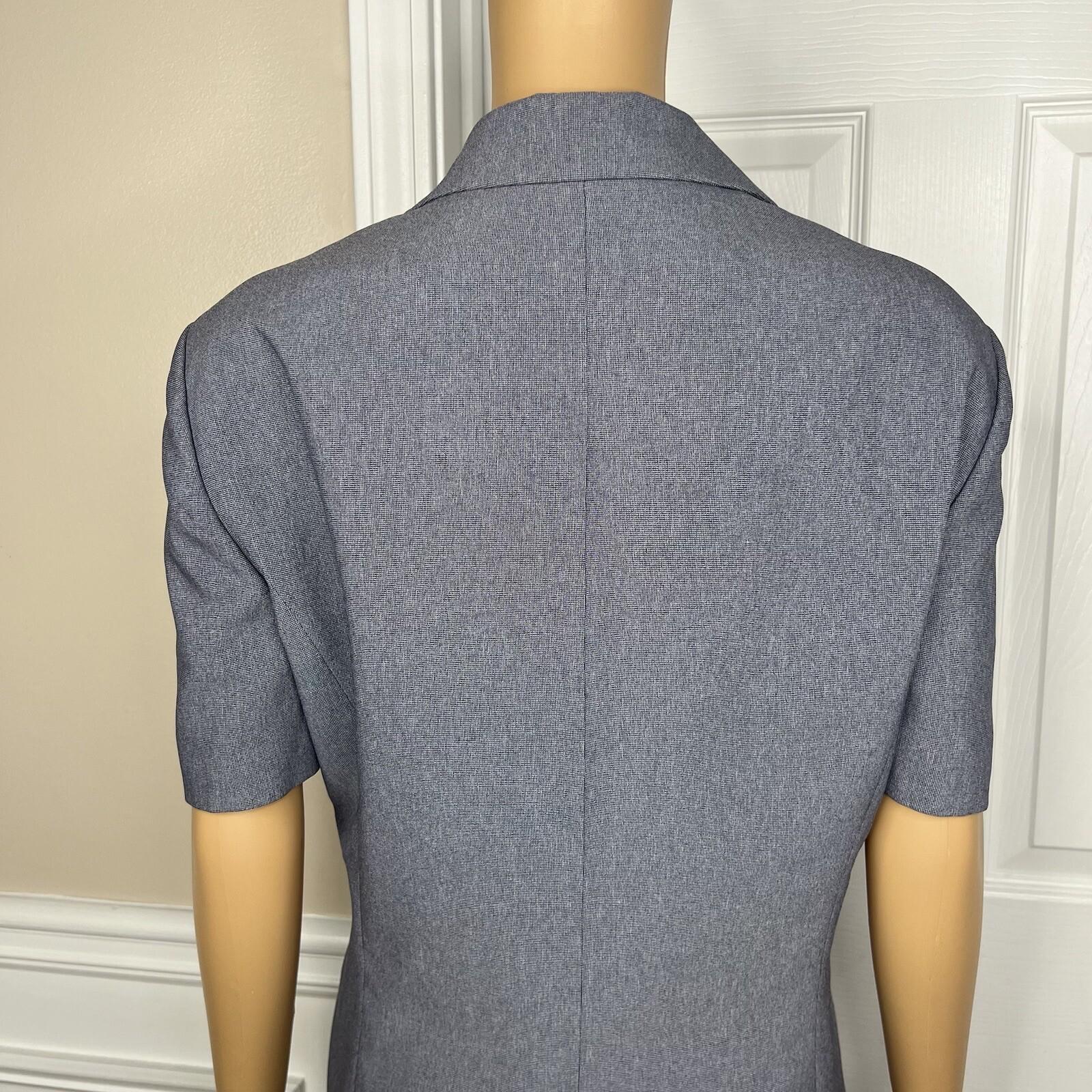 Le Suit Polyester Skirt Suit Size 18 Gray Double Breasted Short Sleeves 2PC