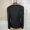 TAHARI ASL Polyester Viscose Spandex Blazer 16 Black White Lined Shawl Collar