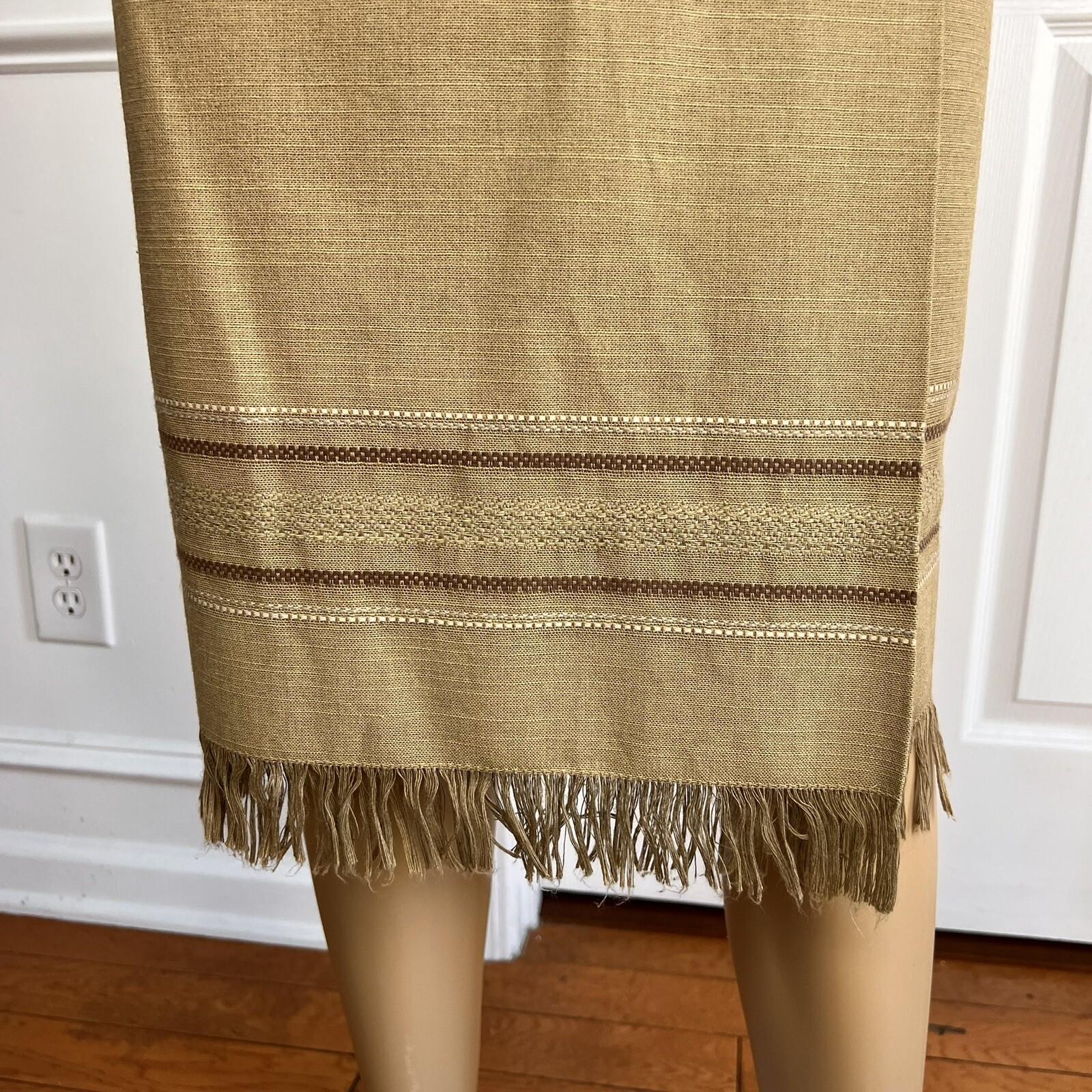 KASPER 2PC Tan Cotton Polyester Viscose Wrap Notch Collar Skirt Suit Size 4
