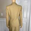 KASPER 2PC Tan Cotton Polyester Viscose Wrap Notch Collar Skirt Suit Size 4