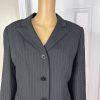 SUIT STUDIO Women 2PC Black Striped Polyester Lined Career Pant Suit Size 14