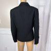 SUIT STUDIO Women 2PC Black Striped Polyester Lined Career Pant Suit Size 14