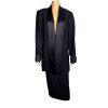 New NIGHT STUIDO NY 2PC Black Polyester Lined Open Front Formal Skirt Size 16