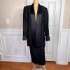 New NIGHT STUIDO NY 2PC Black Polyester Lined Open Front Formal Skirt Size 16