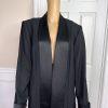 New NIGHT STUIDO NY 2PC Black Polyester Lined Open Front Formal Skirt Size 16