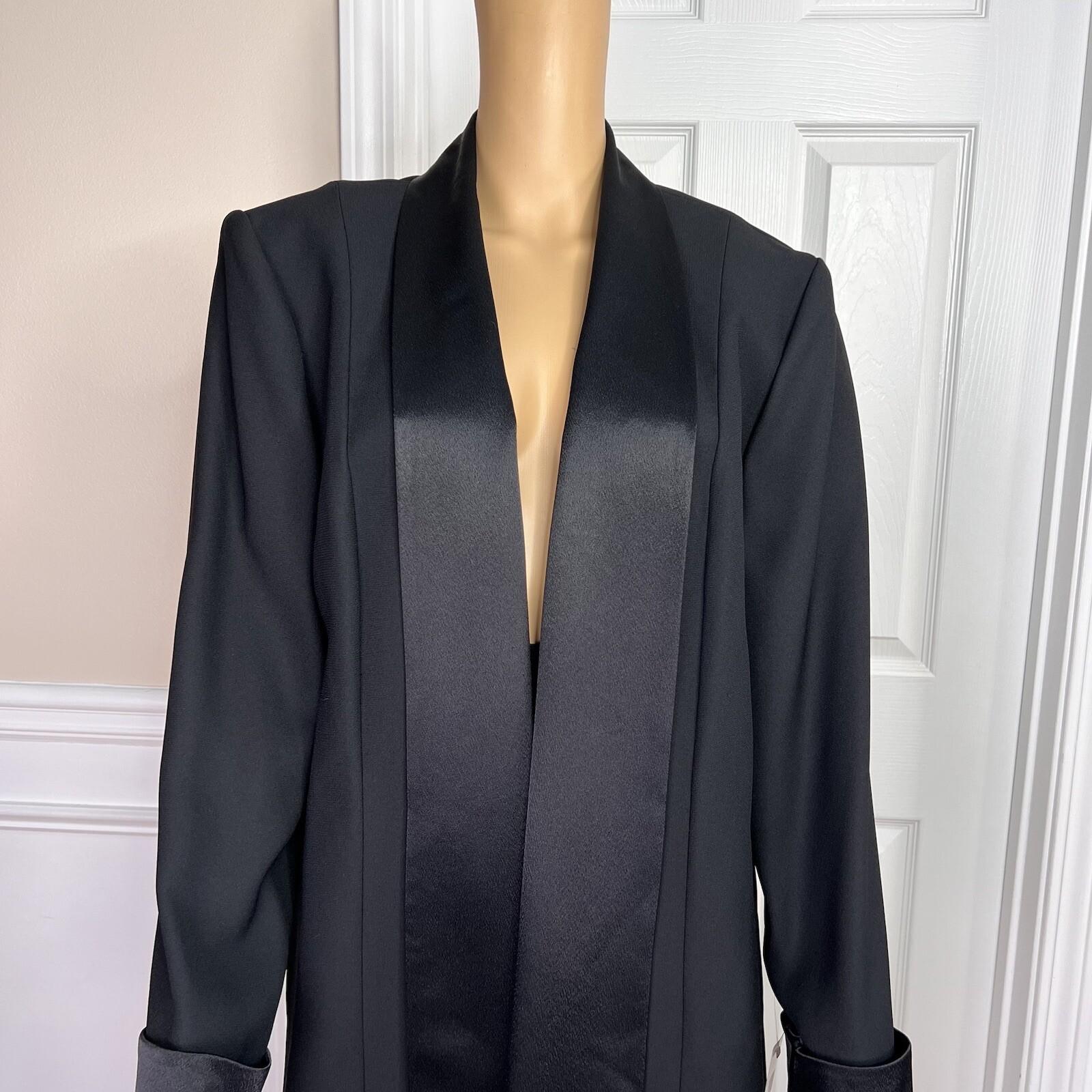 New NIGHT STUIDO NY 2PC Black Polyester Lined Open Front Formal Skirt Size 16