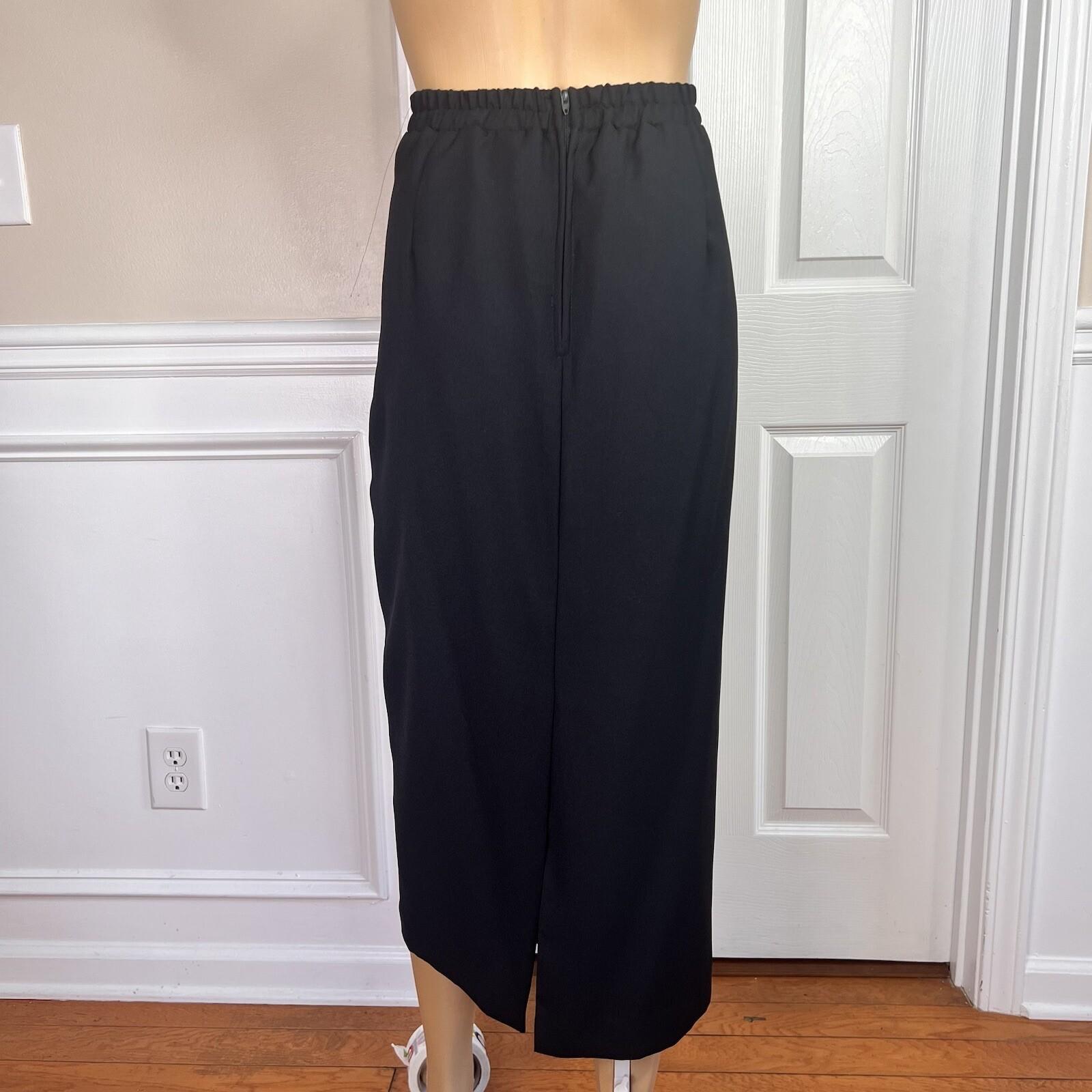 New NIGHT STUIDO NY 2PC Black Polyester Lined Open Front Formal Skirt Size 16