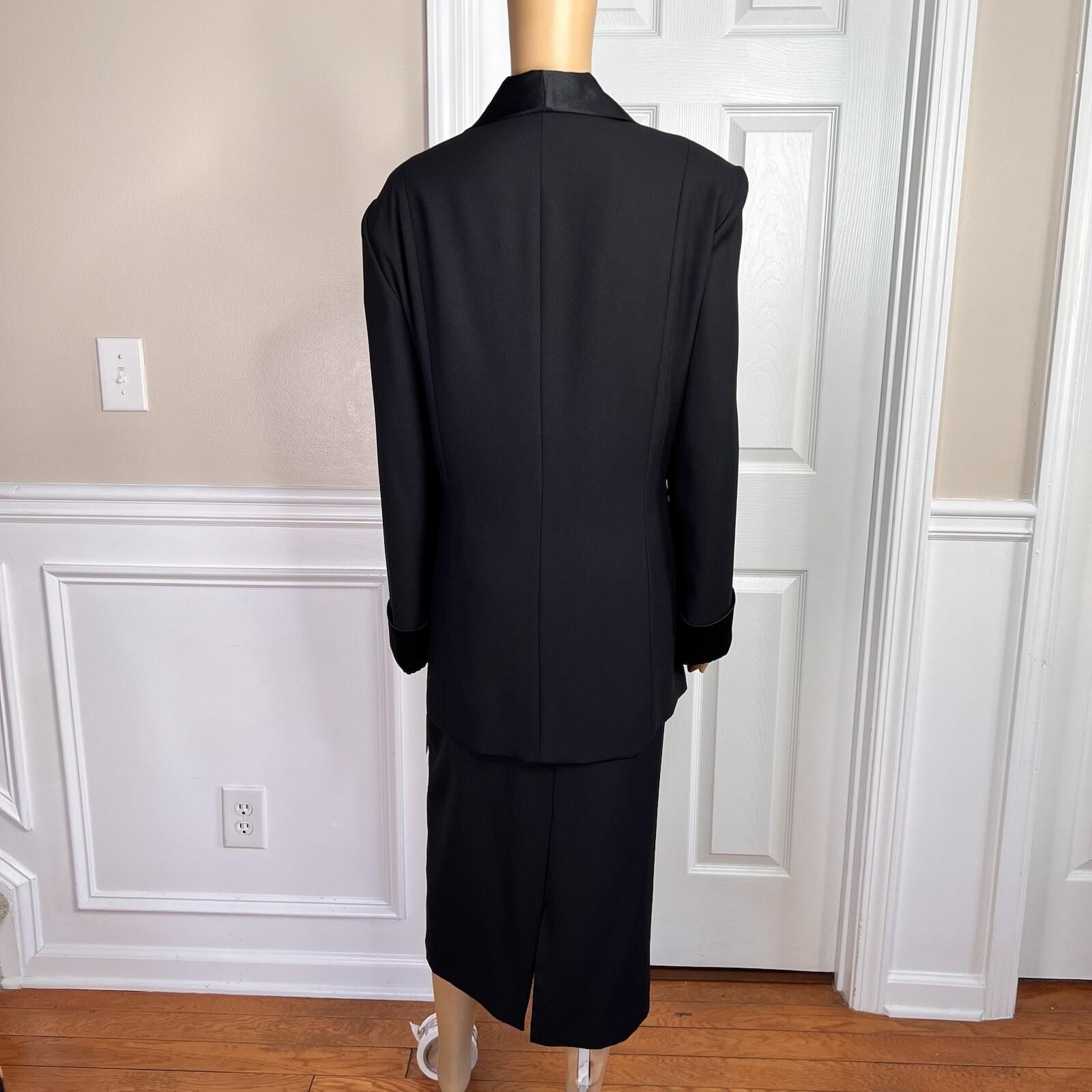 New NIGHT STUIDO NY 2PC Black Polyester Lined Open Front Formal Skirt Size 16