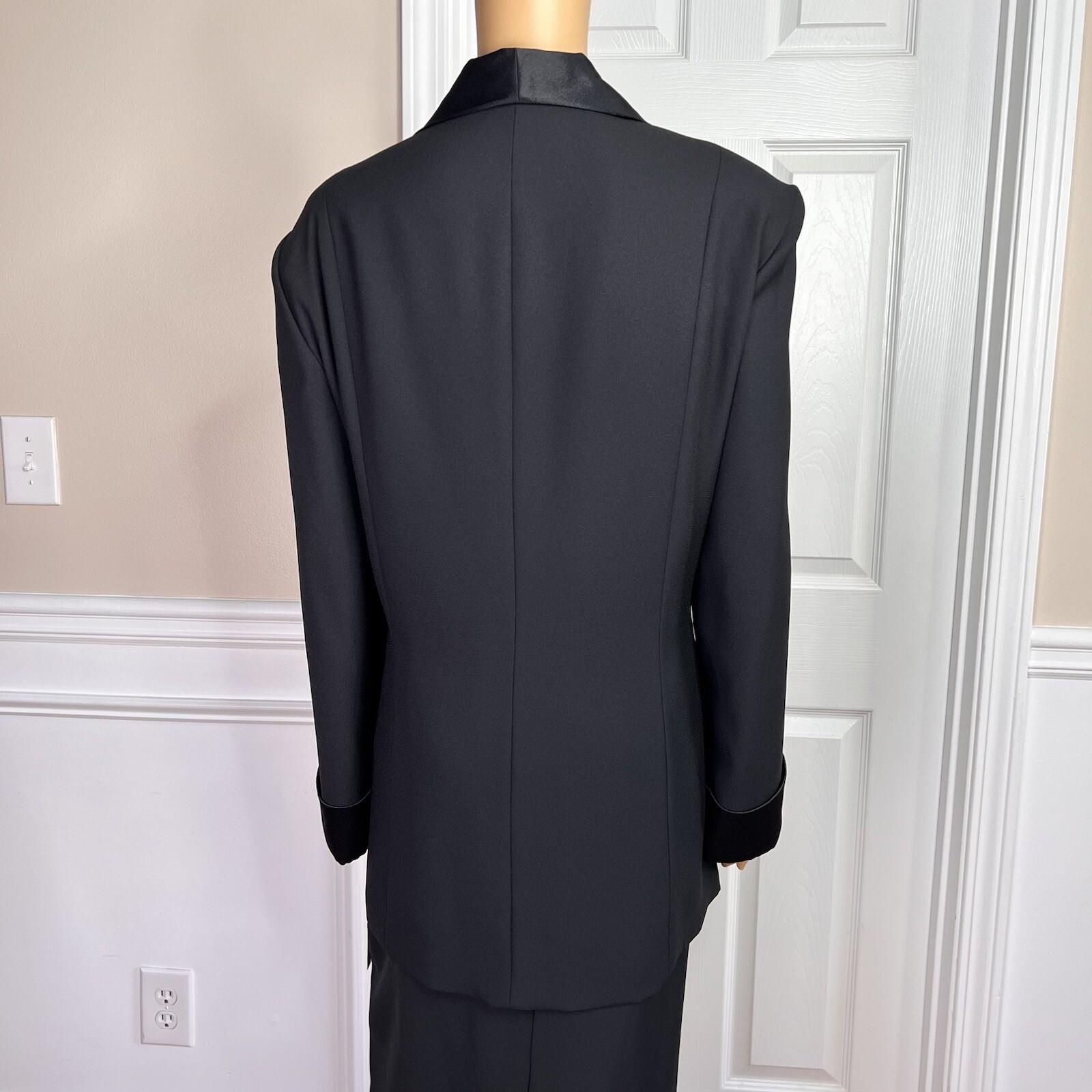 New NIGHT STUIDO NY 2PC Black Polyester Lined Open Front Formal Skirt Size 16