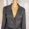 SHARAGANO 2PC Black Pinstriped Polyester Rayon Belted Pant Suit Size 14 New