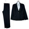 KASPER Polyester Rayon Pant Size 16 Black Striped Lined Peak Collar Business 2PC