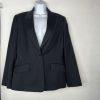 KASPER Polyester Rayon Pant Size 16 Black Striped Lined Peak Collar Business 2PC