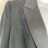 KASPER Polyester Rayon Pant Size 16 Black Striped Lined Peak Collar Business 2PC