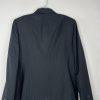 KASPER Polyester Rayon Pant Size 16 Black Striped Lined Peak Collar Business 2PC