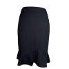 TAHARI ASL Stretch Polyester Blend  Mini Skirt Size 8P Black Ruffle
