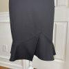 TAHARI ASL Stretch Polyester Blend  Mini Skirt Size 8P Black Ruffle